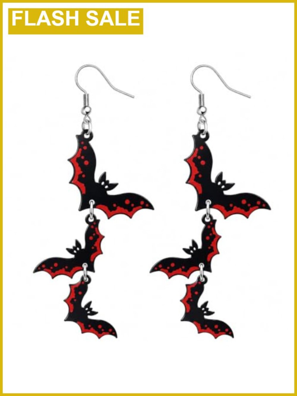 Gothic Bat Dangle Earrings Crystal Copper Halloween Costume Jewelry